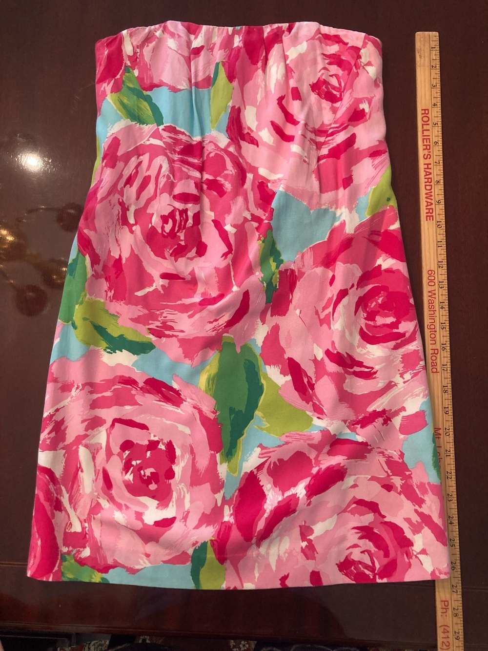 Lilly Pulitzer strapless Floral Dress in Pink & Aqua